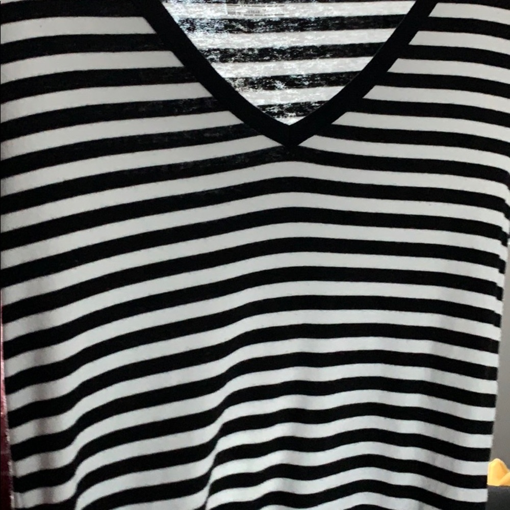 black and white striped tee